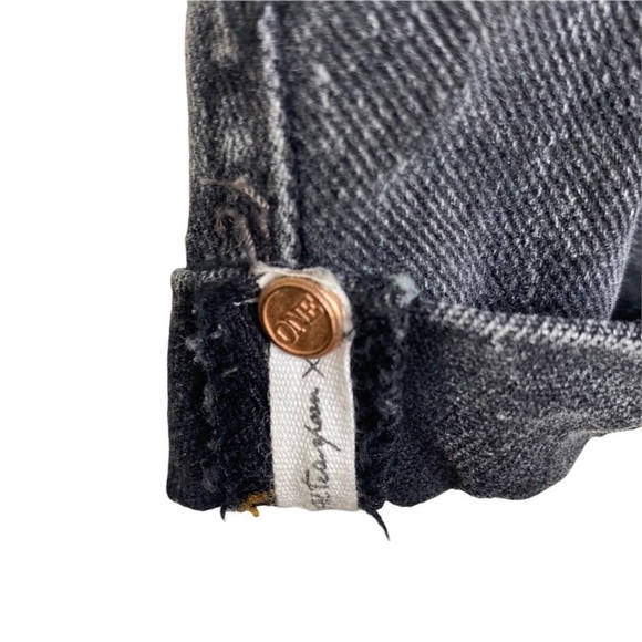 One Teaspoon Le Hawk Superfreaks Denim Overall Shorts size 25 Black distressed - Picture 7 of 16